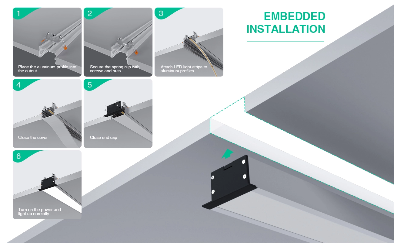 LED Profile - 2 meters compressed covers and caps / CN-SU07 L2000*63.5*35mm - Kosoom SP43-LED Aluminium Profile--07