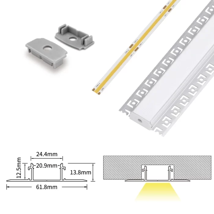 2 meters compressed covers and caps / CN-SA02 L2000*61.8*13.8mm - LED Profile - Kosoom SP45-LED Aluminium Profile--07
