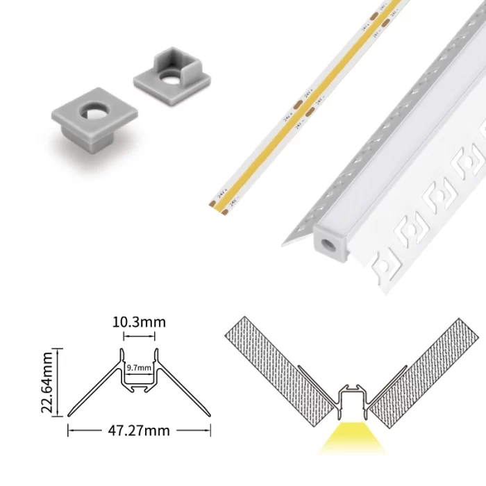 2 meters compressed covers and caps / CN-SA05 L2000*47.3*22.6mm - LED Profile - Kosoom SP48-LED Profile--07