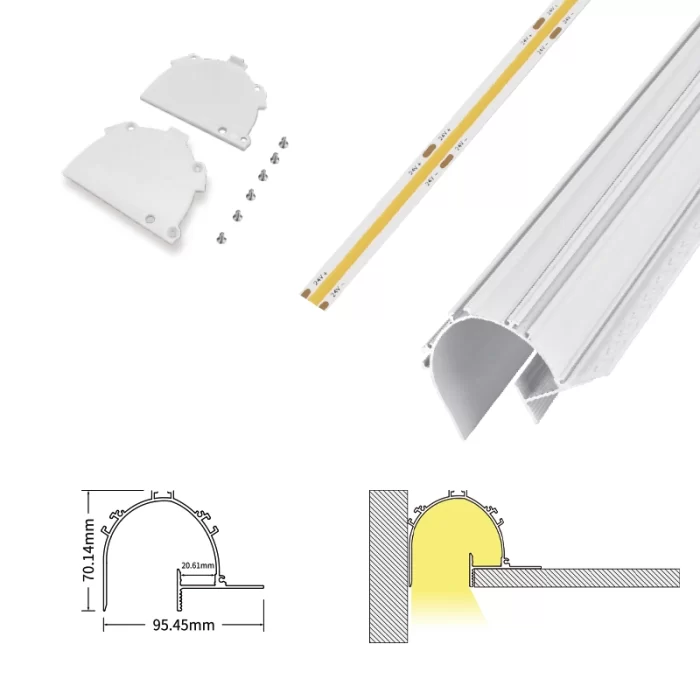 2 meters compressed covers and caps / CN-SS02 L2000*21.3*25.6mm - LED Profile - Kosoom SP53-LED Profile--07