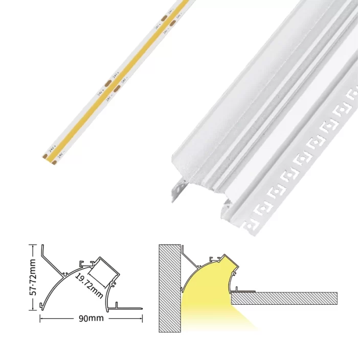 2 meters compressed covers and caps / CN-RL03 L2000*90*57.7mm - LED Profile - Kosoom SP55-LED Strip Profile--07