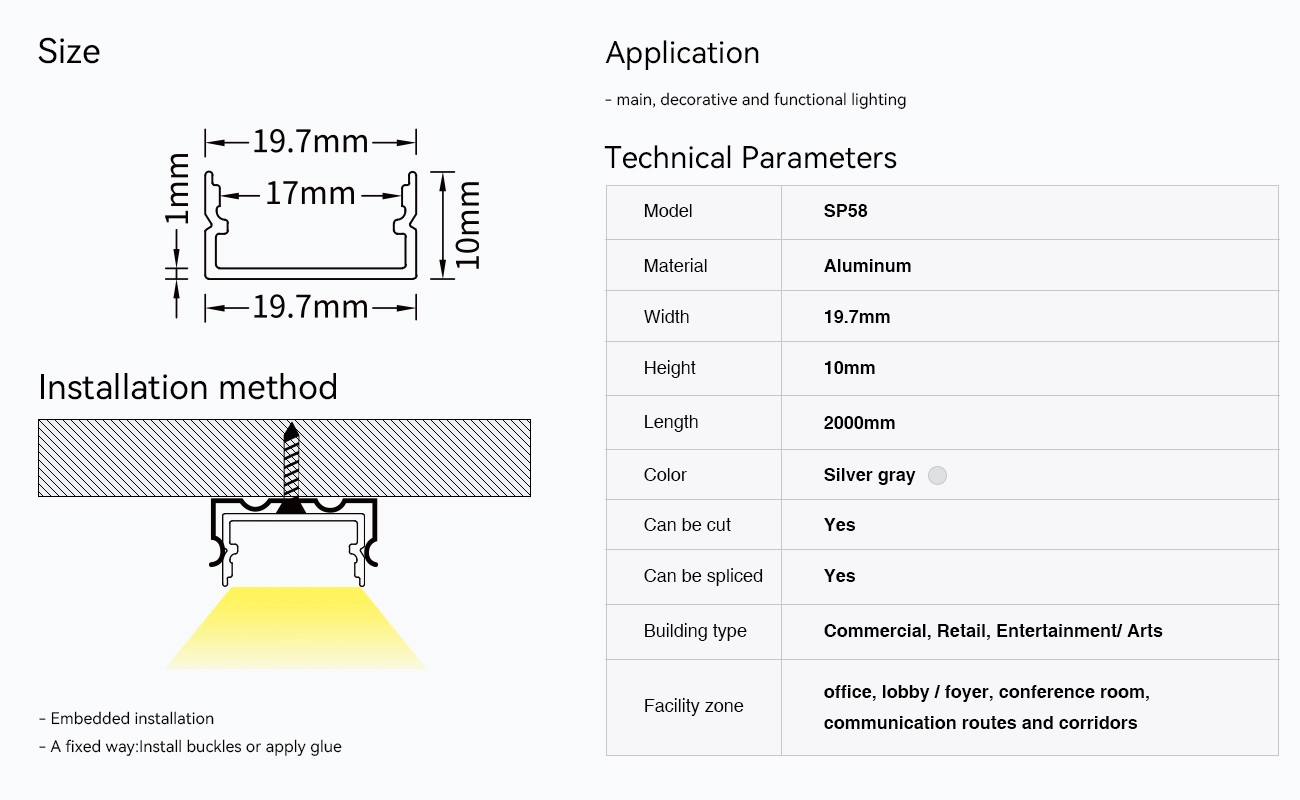 2 meters compressed covers and caps - LED Profile - Kosoom SP58-LED Aluminium Profile--09