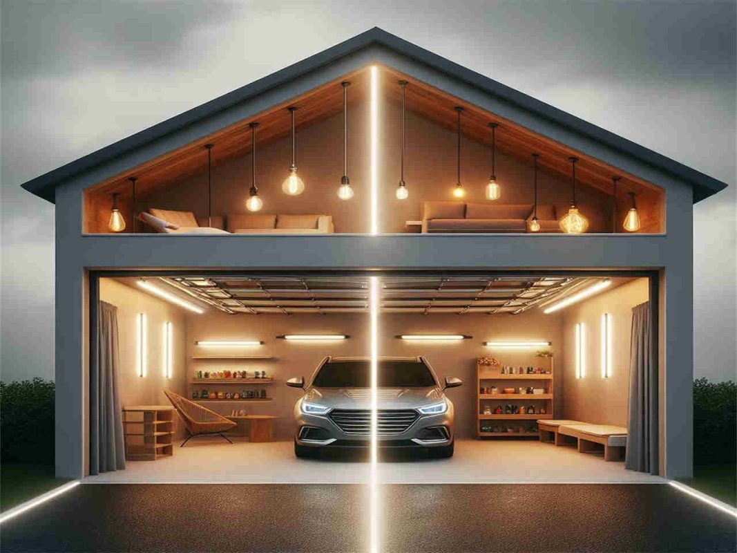 garage Asymmetrical Layout Lights