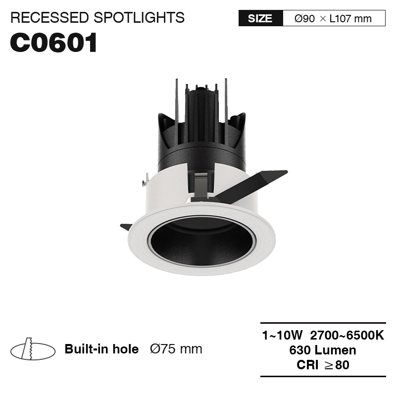 C0601 – 1-10W 2700-6500K 24˚N/B Ra80 Black+White – Track Light Fixtures Kosoom-Art Gallery Track Lighting--01