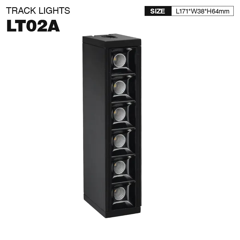 LT02A - 6W/4000K/Nero/570lm/30˚/CRI≥80/UGR≤6/PF0.9 - Modular LED light Kosoom-Track Lighting--1