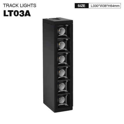 LT03A - 12W/3000K/Nero/960lm/30˚/CRI≥80/UGR≤6/PF0.9 - Modular LED light Kosoom-Track Lighting--1