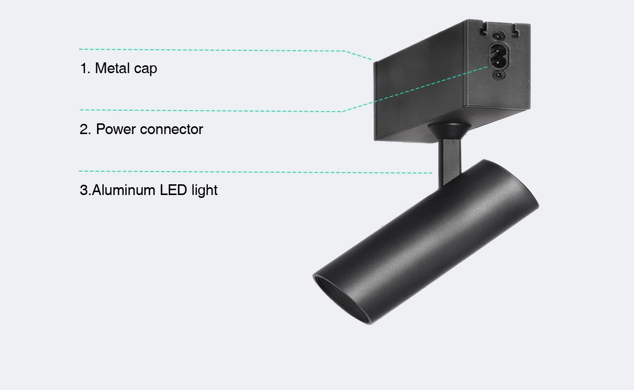 LT04C - 10W/4000K/Nero/560lm/36˚/CRI≥80/UGR≤19/PF0.9 - Modular LED light Kosoom-Track Lighting--2