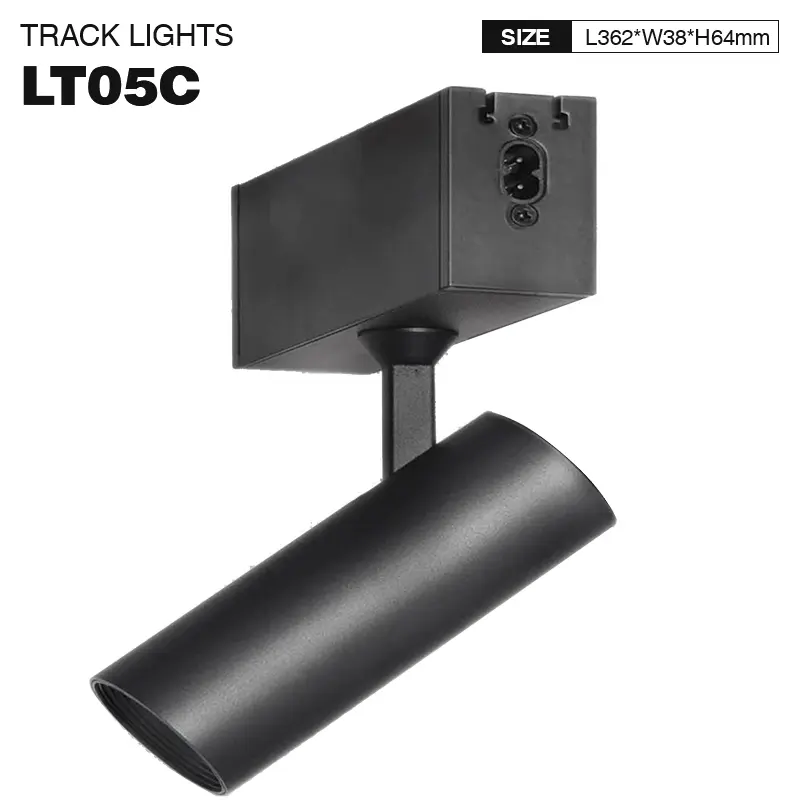 LT05C - 10W/4000K/Nero/560lm/36˚/CRI≥80/UGR≤19/PF0.9 - Modular LED light Kosoom-Track Lighting--3